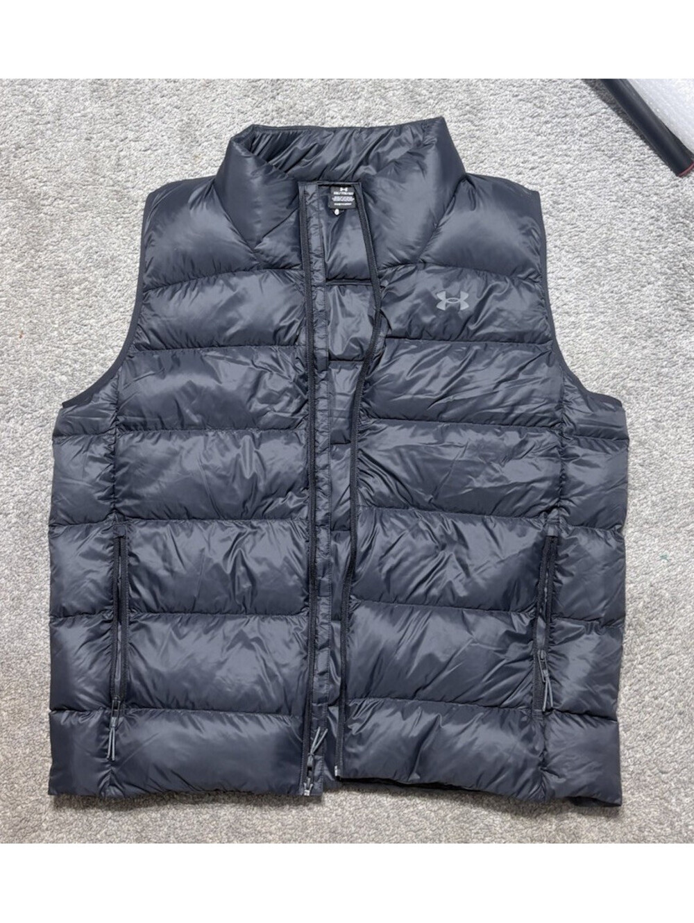 Under Armour Storm Puffer Vest Mens XXL Black Grey Insulated Full Zip